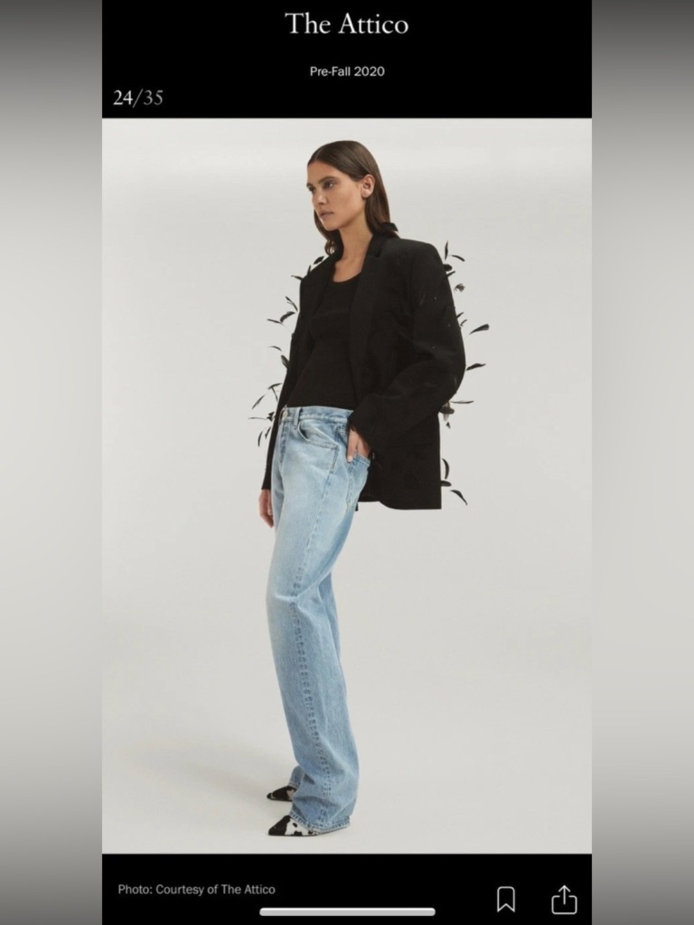 The Attico Celeste Straight Leg Long Jeans Col 102 Light Blue Women 46 202WCP12